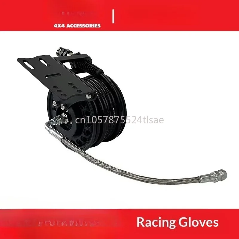 Retractable Off-Road Air Hose Reel, All Terrain Heavy Duty Auto-Rewind Tire Inflatable Hose Reel for 4x4 ATV UTV RV