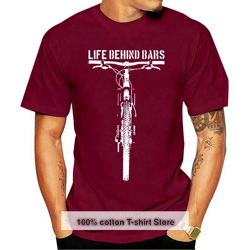 2024 New Summer Casual Men Tee Shirt Men's Life Behind Bars MTB Mountain Biking T Shirt