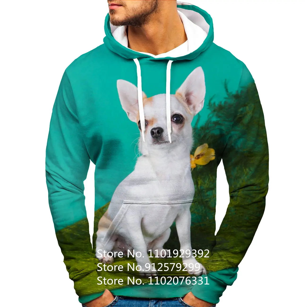 

Мужская повседневная спортивная толстовка с капюшоном, худи с принтом в виде собаки, уличный Модный пуловер в стиле хип-хоп, 2023