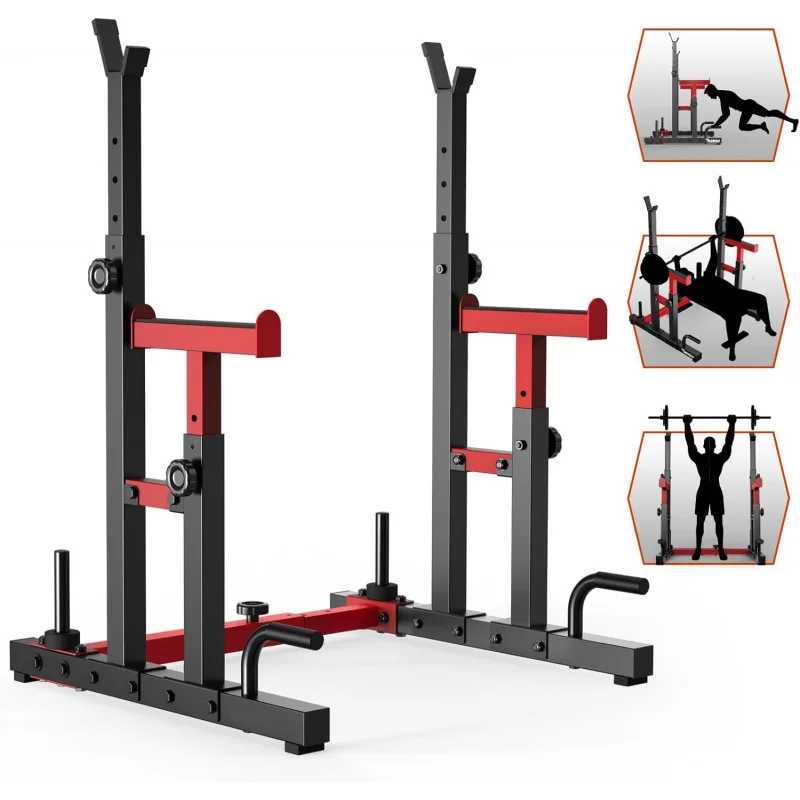 

Adjustable Squat Rack, Heavy-Duty Gym Rack Stand, Multi-Function Weight Rack Stand, Push Up Strength Training Dumbbell Rack