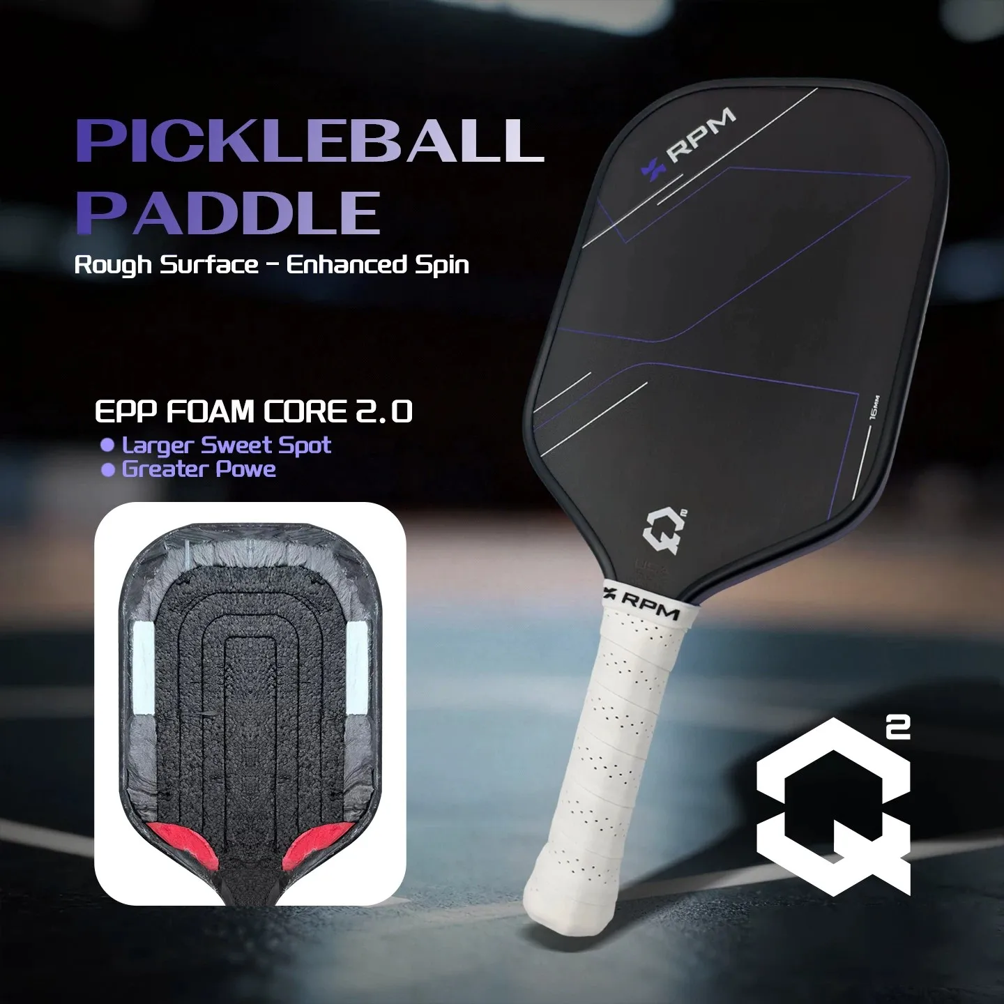 RPM RPM Q2 Pickleball Paddle Toray T700 Carbon Fiber Rough Matte Surface Hot Press EPP Foam Core 16mm High Spin Pickleball Racket - Aliexpress Deal