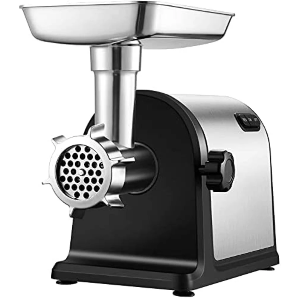 

Electric meat grinder heavy-duty stainless steel meat grinder with 3 grinding discs, easy one click control