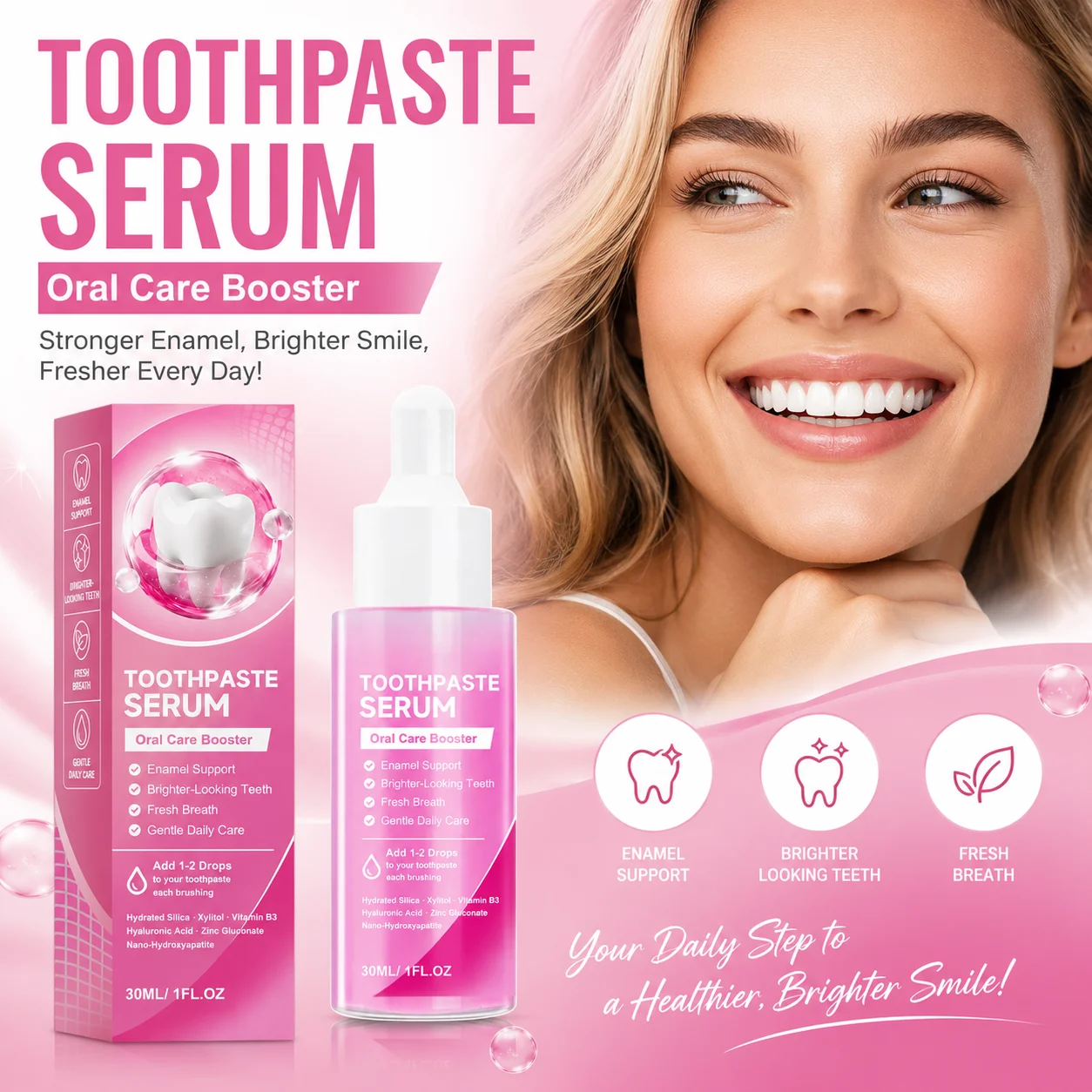 Teeth Whitening Xylitol - سيروم تبييض الأسنان بالنانو هيدروكسي أباتيت،