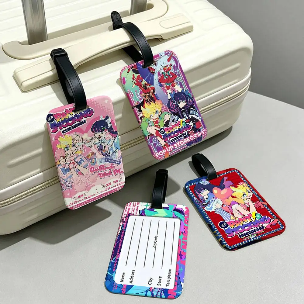 Angel Sisters Anime P-Panty S-Stocking Waterproof PVC Baggage Tag With Info Card Anti lost Identification Tag For Luggage