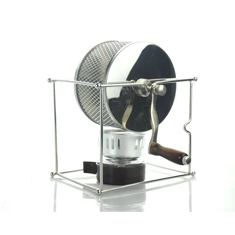 Hand Crank Bean Roaster Coffee Bean Roaster DIY Home Small Stainless Steel Roller Bean Roaster Without Heat Source