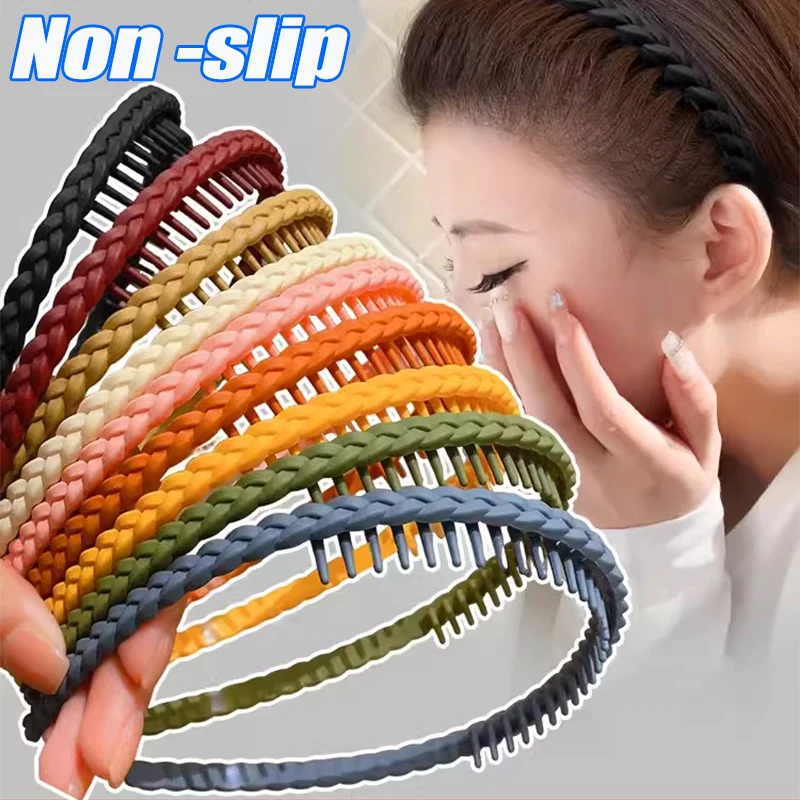 

Fashion Simple Headwear Solid Color Resin Hair Comb Hairbands Headband Hair Hoop Bezel With Teeth Hair Accessories For Women