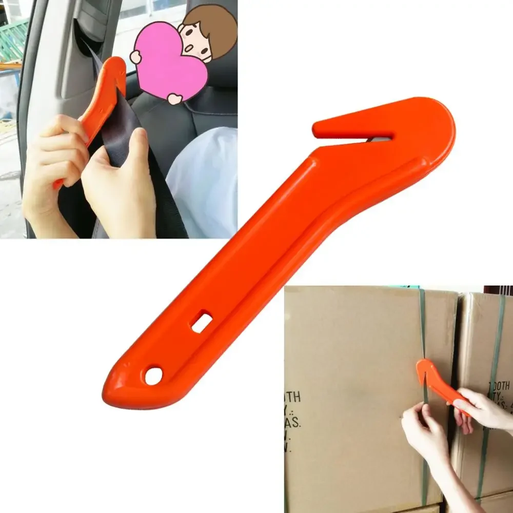 1piece New Safety Cutter Emergency Vehicle Seatbelt Guard Knife First Aid Rescue Survival Tip With Long Plastic Handle