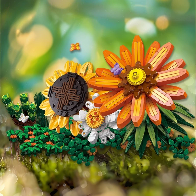 

JJ9034 Альпинистский плющ в горшке, строительный блок, имитация цветка, вечный цветок, детская развивающая сборная игрушка