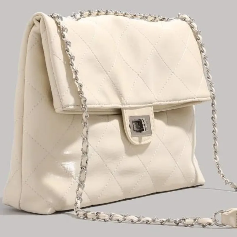 

Классическая модная женская сумка на цепочке с ромбовидной решеткой, новинка 2025 года, большая вместительная сумка-тоут на одно плечо, сумки через плечо подмышками