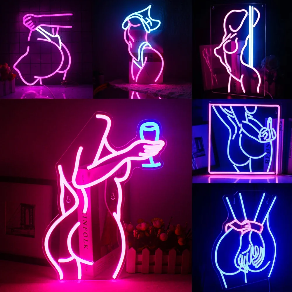 

Sexy Woman Neon LED Sign Room Decoration USB powered With Switch For Party Bar Bedroom Aesthetic Bedroom Wall Decorate Lights