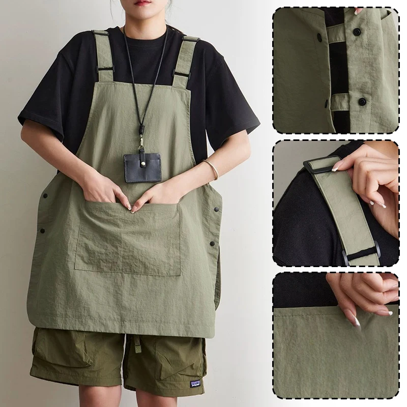 

Waterproof Heavy Duty Work Apron Unisex Adjustable Kitchen Cafe BBQ Apron For Cooking Grilling Catering PVC Durable With Pockets
