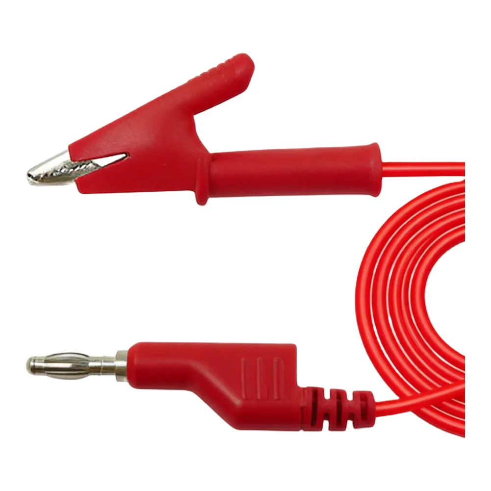 2PCS 4mm Banana to Crocodile Clip Test Leads 1M Silicone Insulated Cable for Lab Bench Testing and Field Service Equipment Use