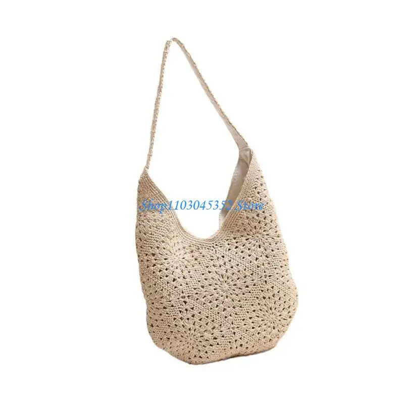 

Trendy Floral Woven Beach Bag Lightweight And Practical Shoulder Bags Casual Handbag For Stylish Women and Girls
