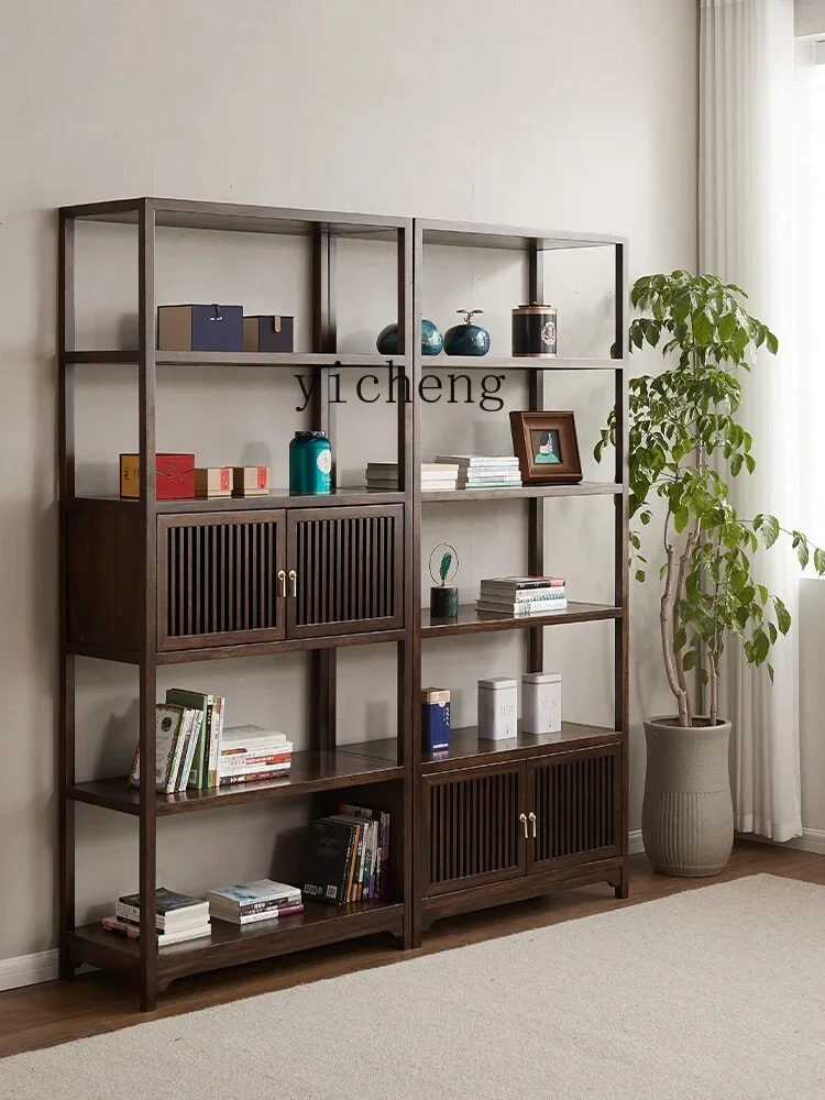 Ugyen Wood Solid Wood Curio Shelf Ornaments Antique Duobao Pavilion Display Cabinet Bookshelf