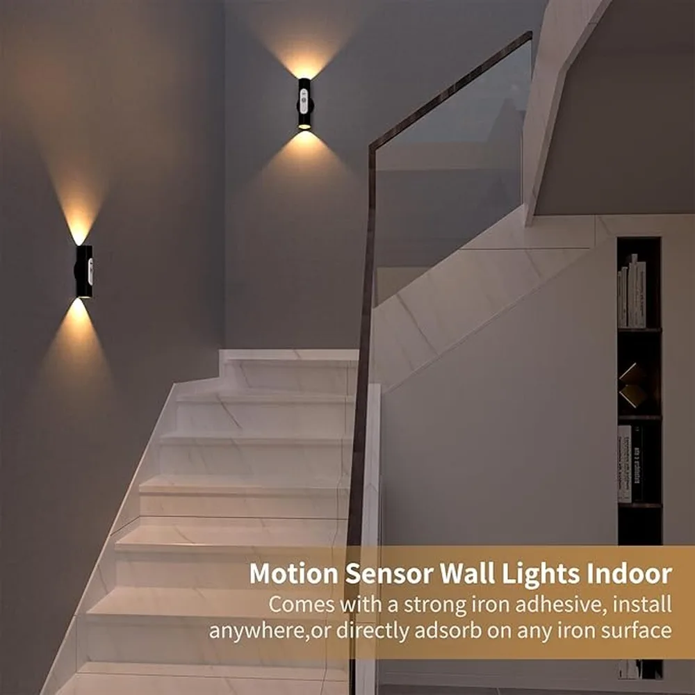 Indoor Rechargeable Wall Sconce Sensor Lamp Auto On Off Light Battery Operated With 2000mAh Mode