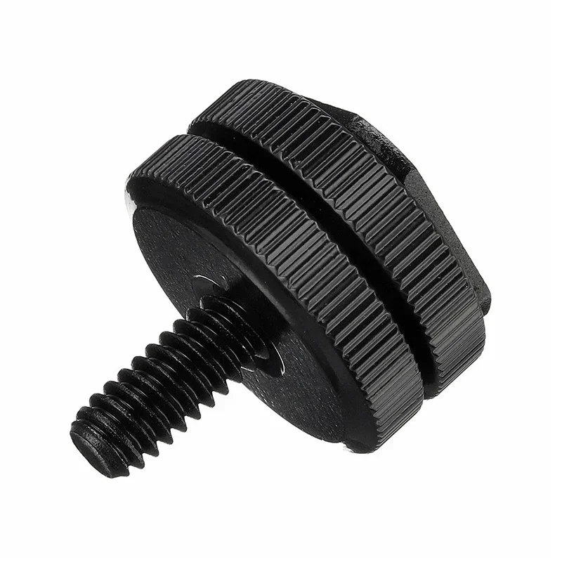 1/4 "Dual Thumb Screw Flash Cold Hot Shoe adaptor kamera Mount untuk DSLR 1/4 sekrup pengganti aksesori kamera