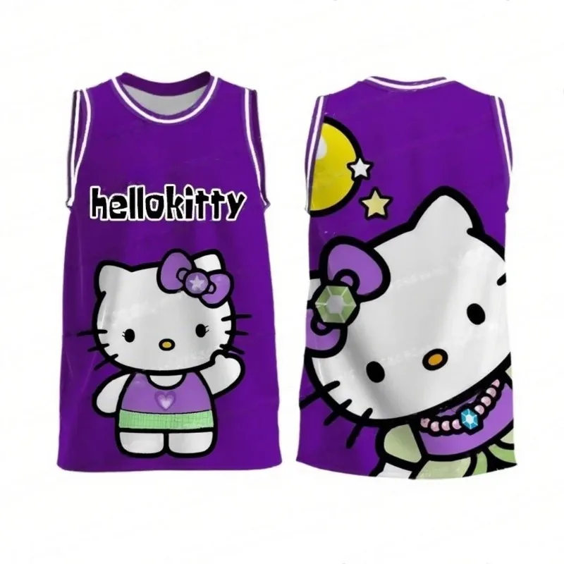 

2025 New Hello Kitty Quick Drying Tank Top, Women's Lightweight Loose Tank Top, 3D Printed Fashion Clothing