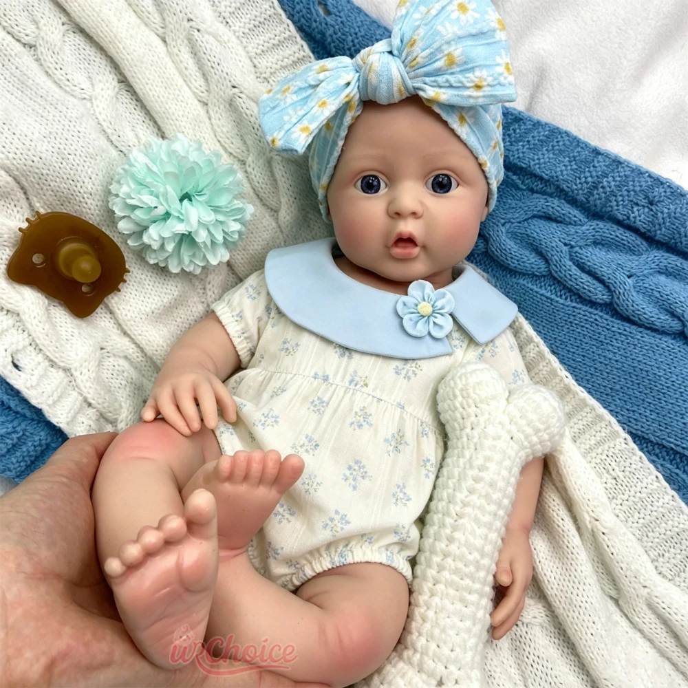 

17inch Soft Full Body Silicone Reborn Baby Girl Realistic Lovely Design Warm Companion Doll For Elderly People