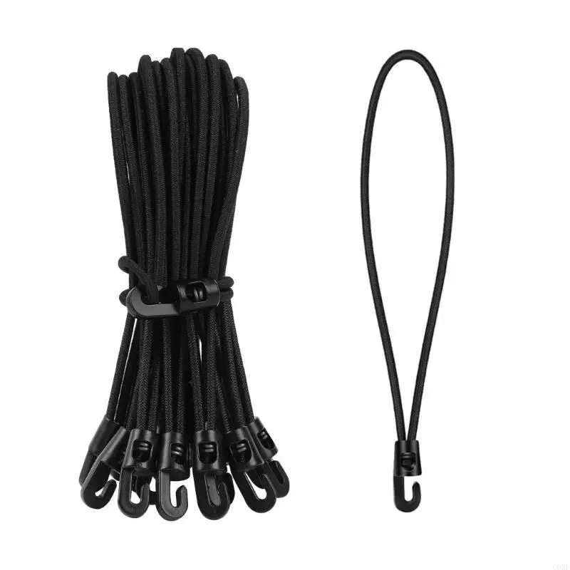 

20Pcs Elastic Bungee Straps with Hook Tarpaulin Tensioner Elastic Rope Enduring