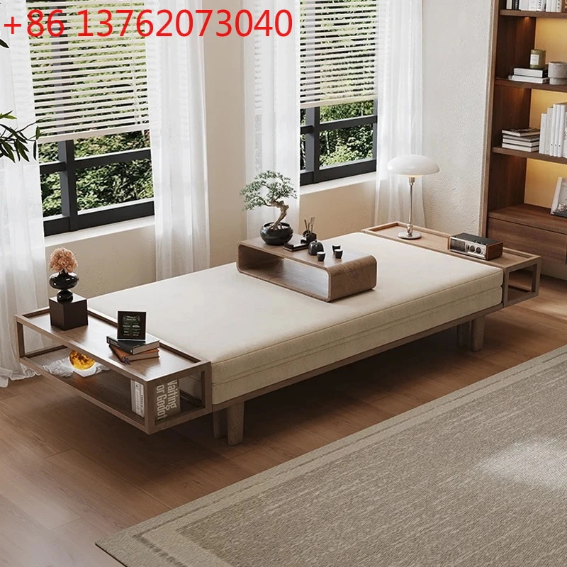 

Solid wood sofa bed folding dual-purpose small apartment living room multi-function telescopic bed modern double bed