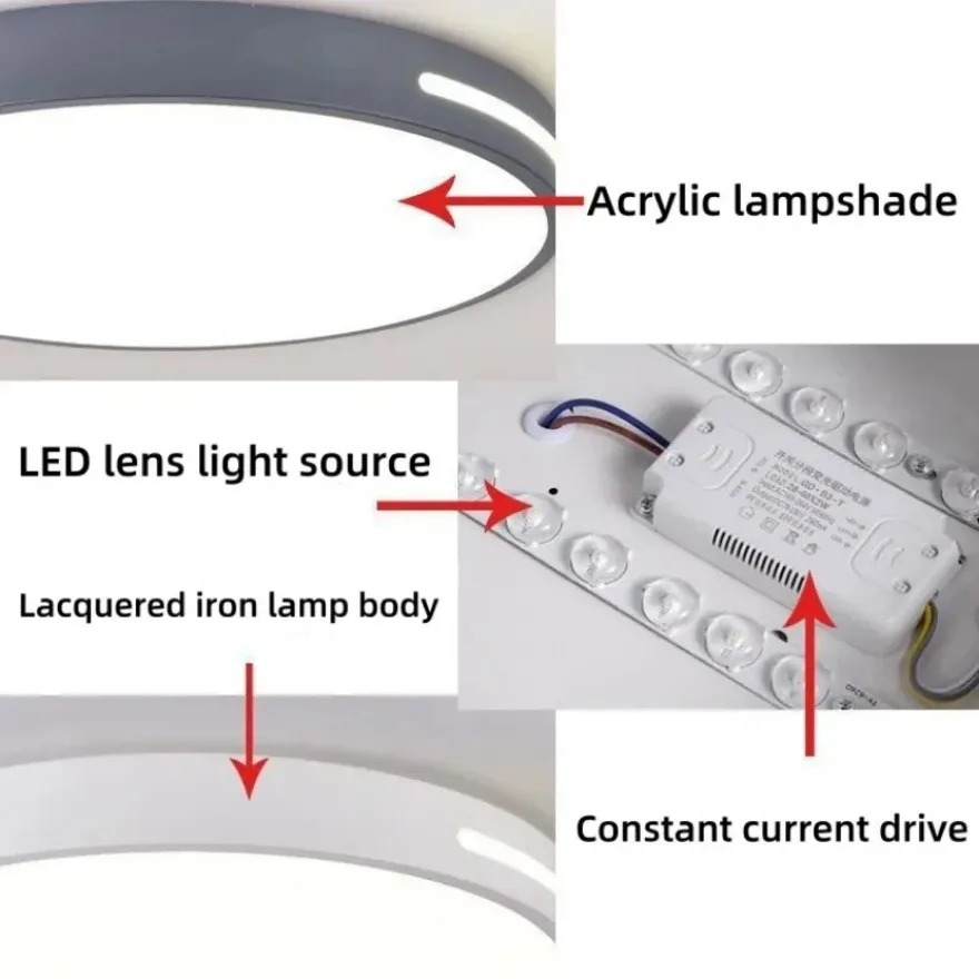 Imagem -05 - Luminária de Teto Circular Led Moderna Sala de Estar Quarto Corredor Luminárias Interiores Luz Doméstica Criativa 24w 18w 12w 110v 220v