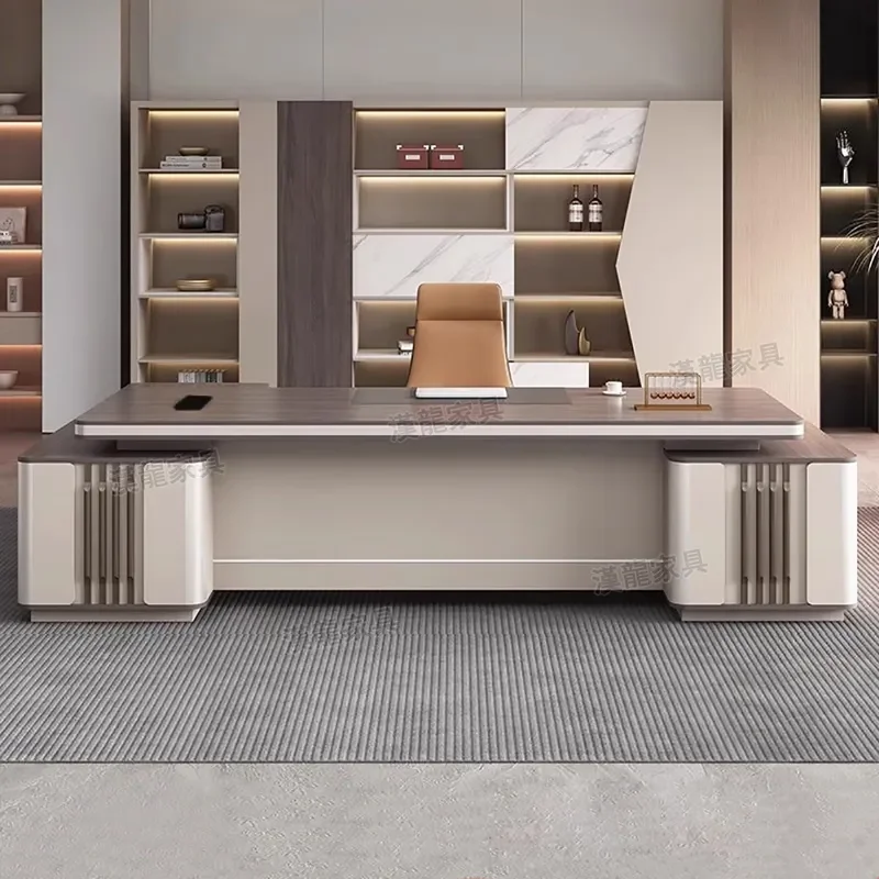 for Boss Desk Office Desk and Chair Combination Light Luxury Senior Manager President Desk Office Furniture Large Simple
