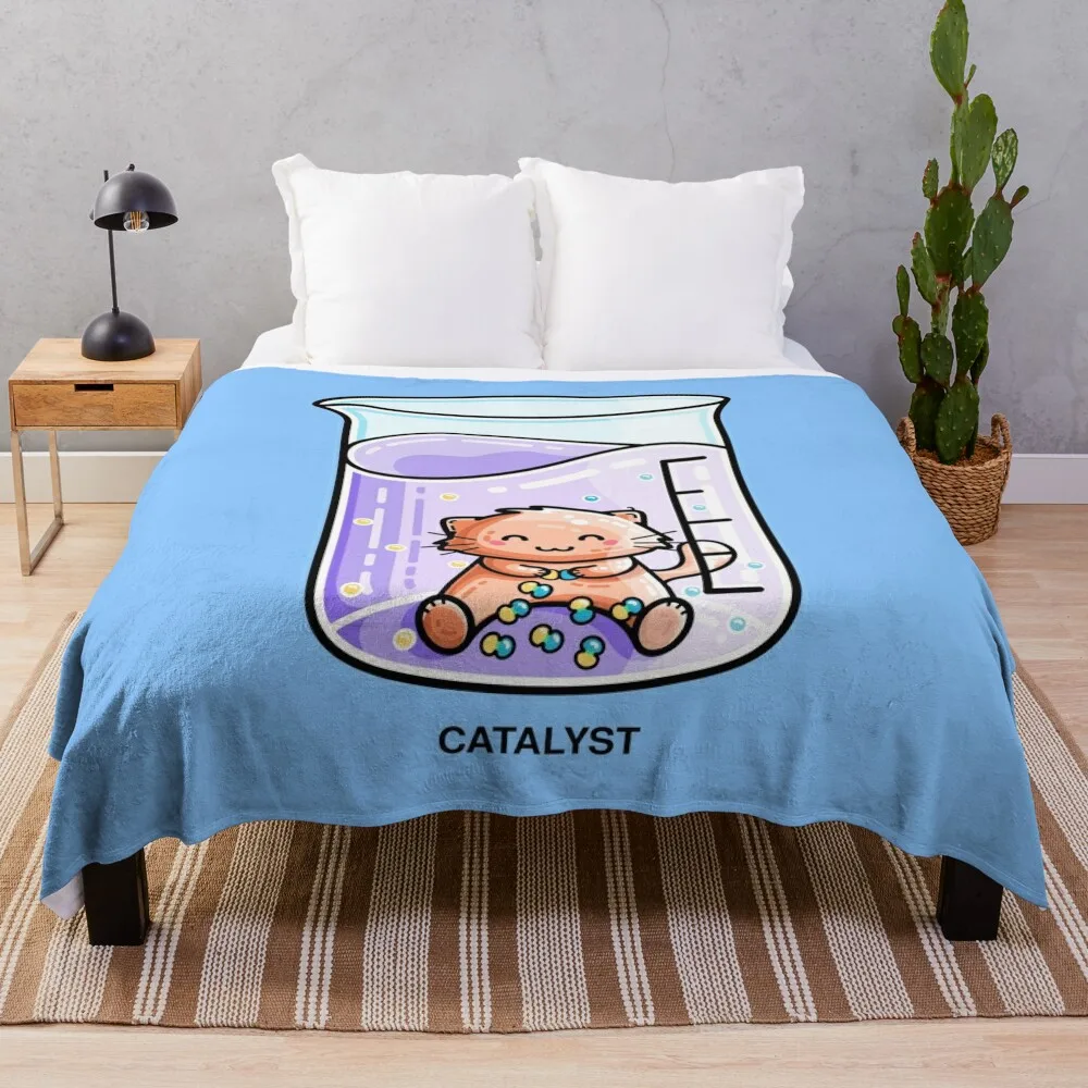 Catalyst Cute Chemistry Cat Pun Throw Blanket Hairy Flannels Hairys Kid'S Blankets