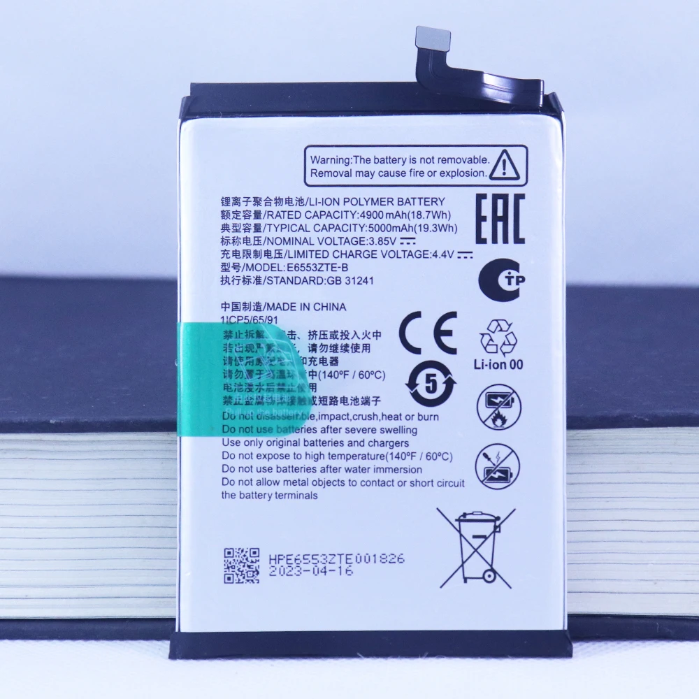 

High Quality Original Cell New Battery E6553ZTE-B For ZTE Blade A73 CN550 Mobile Phone Battery 5000mAh 1ICP6/68/74+Tools