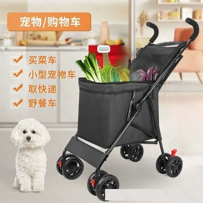 Shopping Cart Light Portable Folding Shopping Cart Trolley Trailer Trolley Camping Stall Pulling Goods Pick Up Express Trolley