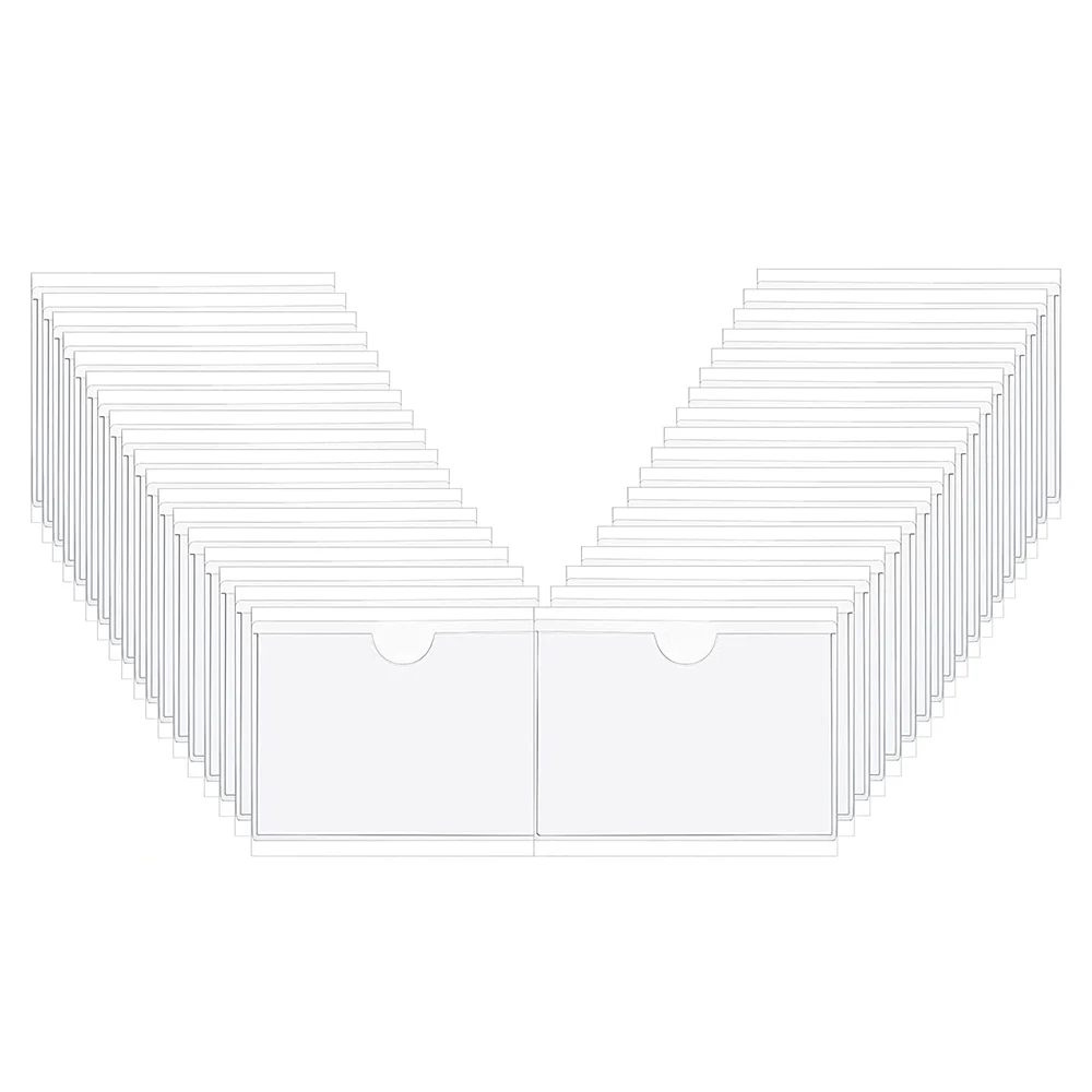 粘着ラベルカードホルダー、透明プラスチックカードホルダー、インデックスポケット、6x8.5cm、36個