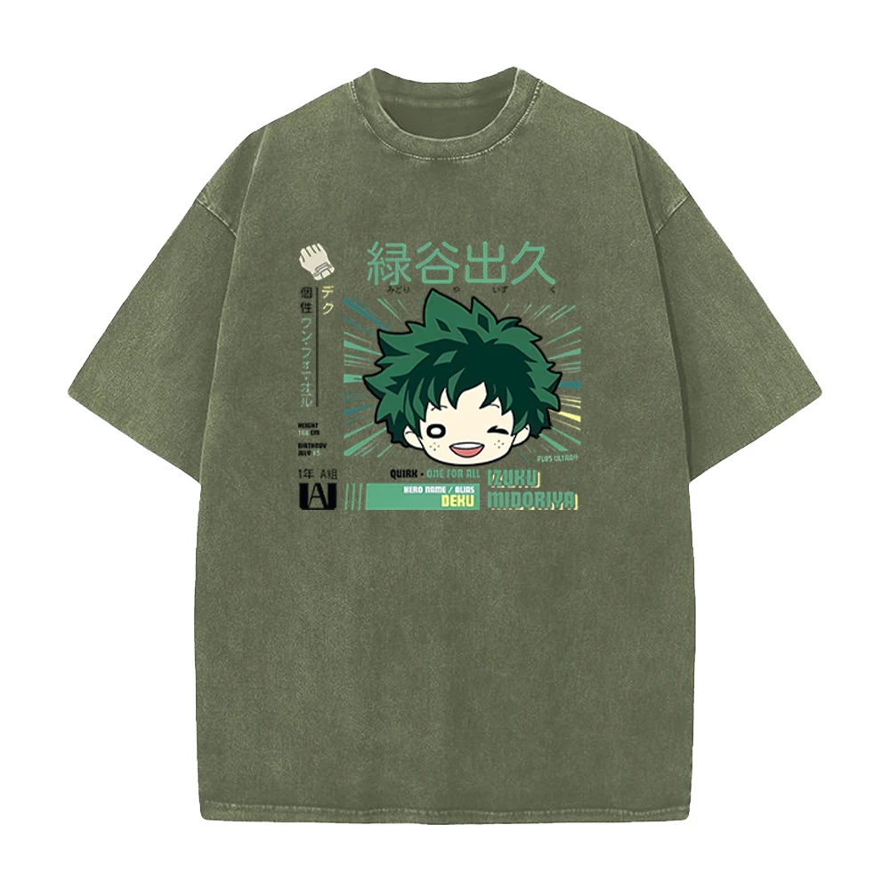 Anime My Hero Academia Midoriya Izuku T-shirts For Men Women High Quality 100% Cotton T Shirts Short Sleeve Loose Tees Clothing