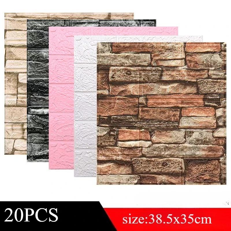 

20 pieces 3D three-dimensional wall stickers wholesale self-adhesive wallpaper soft bag waterproof and moisture-proof