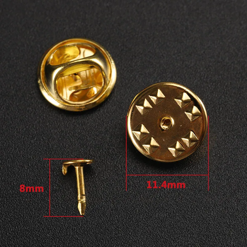 50Sets / Lot Gold Rhodium Kupfer Nagel Tie Tack Revers Pin Back Clutch Scatter Schmetterlingsverschluss Squeeze Badge Holder DIY Schmuck