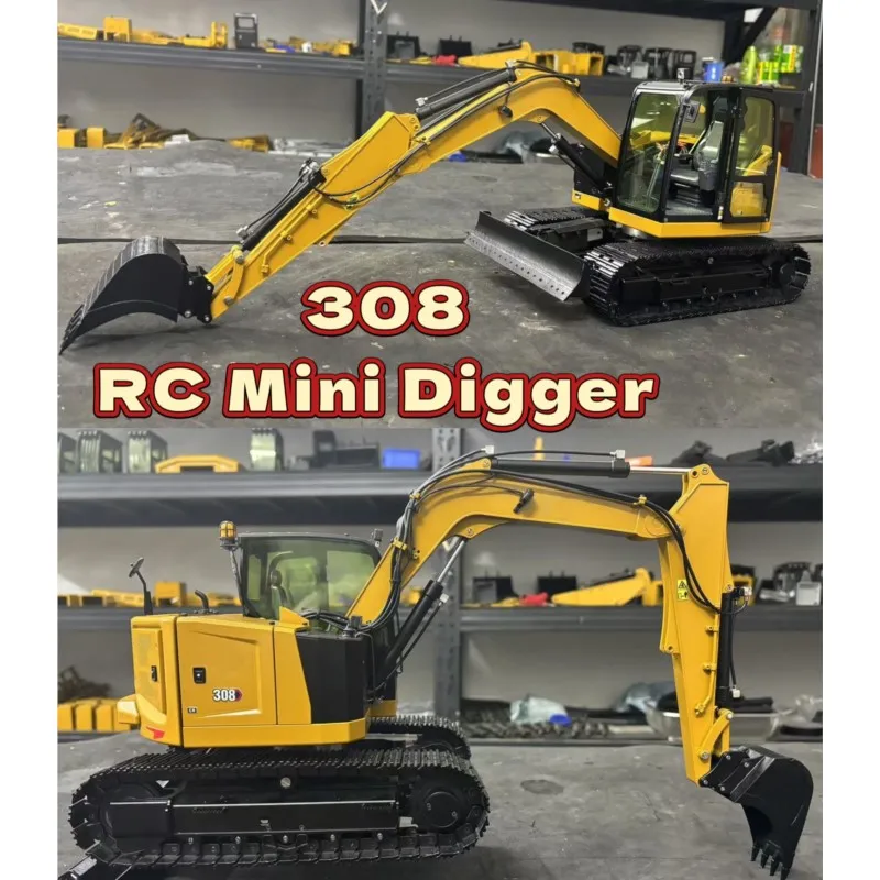 Pre-order 308 RC Hydraulic Mini Digger Metal Excavator 1/14 Remote Control Machine Vehicle Ready to Run Model Toys for Adult