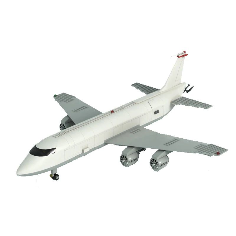 MOC Military Series Air to Air Refuelling Tanker (KC-135) Aircraft Model DIY Assembling Bricks Building Blocks Boy Toy Kids Gift