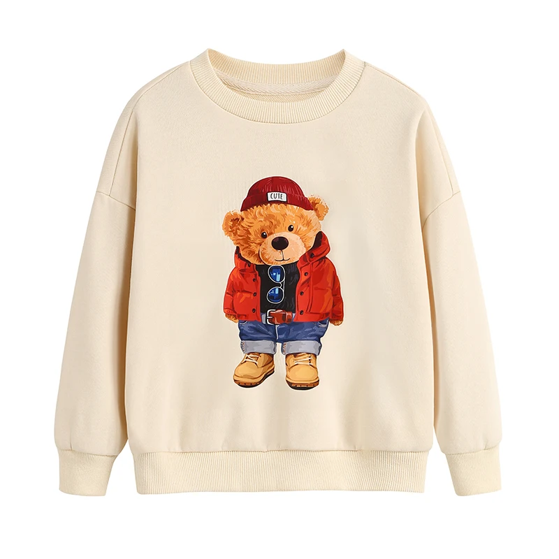 

Sweatershirt 2023 Autumn Kid's Clothes Toddler Fashion Print Tops Children's O Neck Pullover Outwear for Girl and Boy 2-8 Year