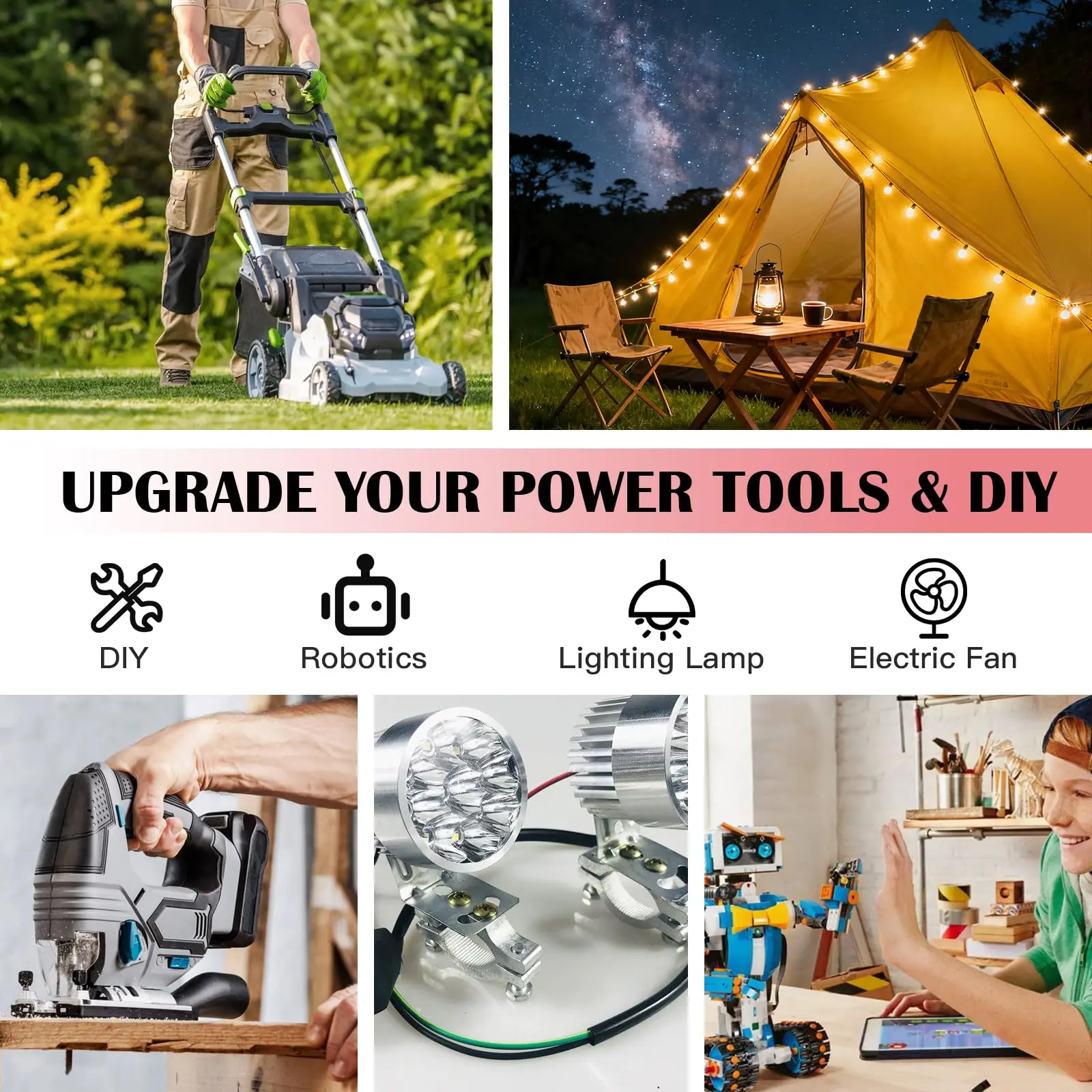 12V Adapter for Power Wheel Adapter Compatible with for Makita/Bosch/Milwaukee M12 Battery, Power Conversion Kit for Power Tool