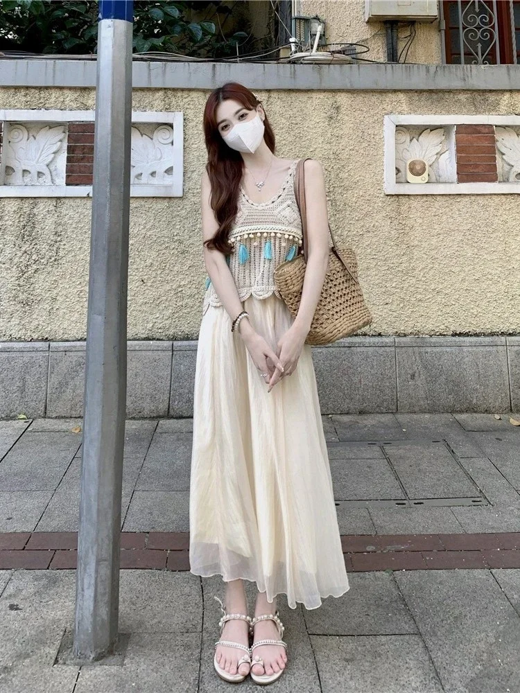 

Knit Woman Outfit Crochet Full New Matching Luxury Designer Clothing Festival Trend 2025 Promotion 2 Pieces Skirt Sets for Women