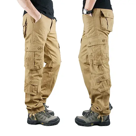 Cargobyxor Herr Militär Casual Bomull Taktiska Byxor Herr Höst 8 Fickor Armé Långbyxor Pantalon Homme XT797 8 best sales 8-ficks cargobyxor - №1