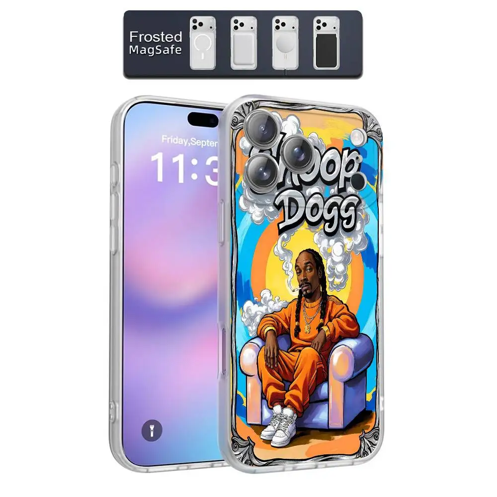 حافظة هاتف S-Snoop Dogg Iz It a Crime Doggystyle لهاتف iPhone 17,16,15,14,13,12,11,Pro,Max,Plus,Air,Mini Magsafe Frosted