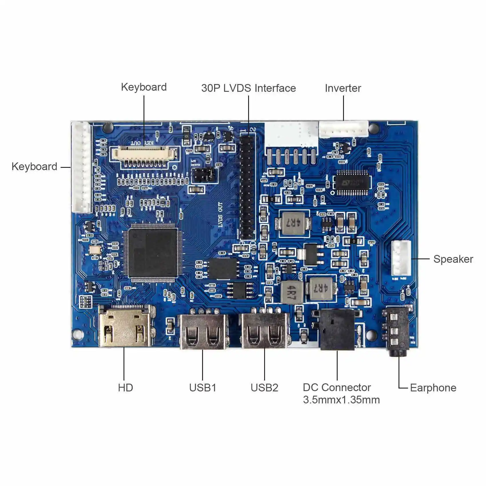 HD MI плата ЖК-контроллера с USB 7 дюймов 1024X60 0 IPS ЖК-экран поворотное изображение Сделай Сам ЖК-экран