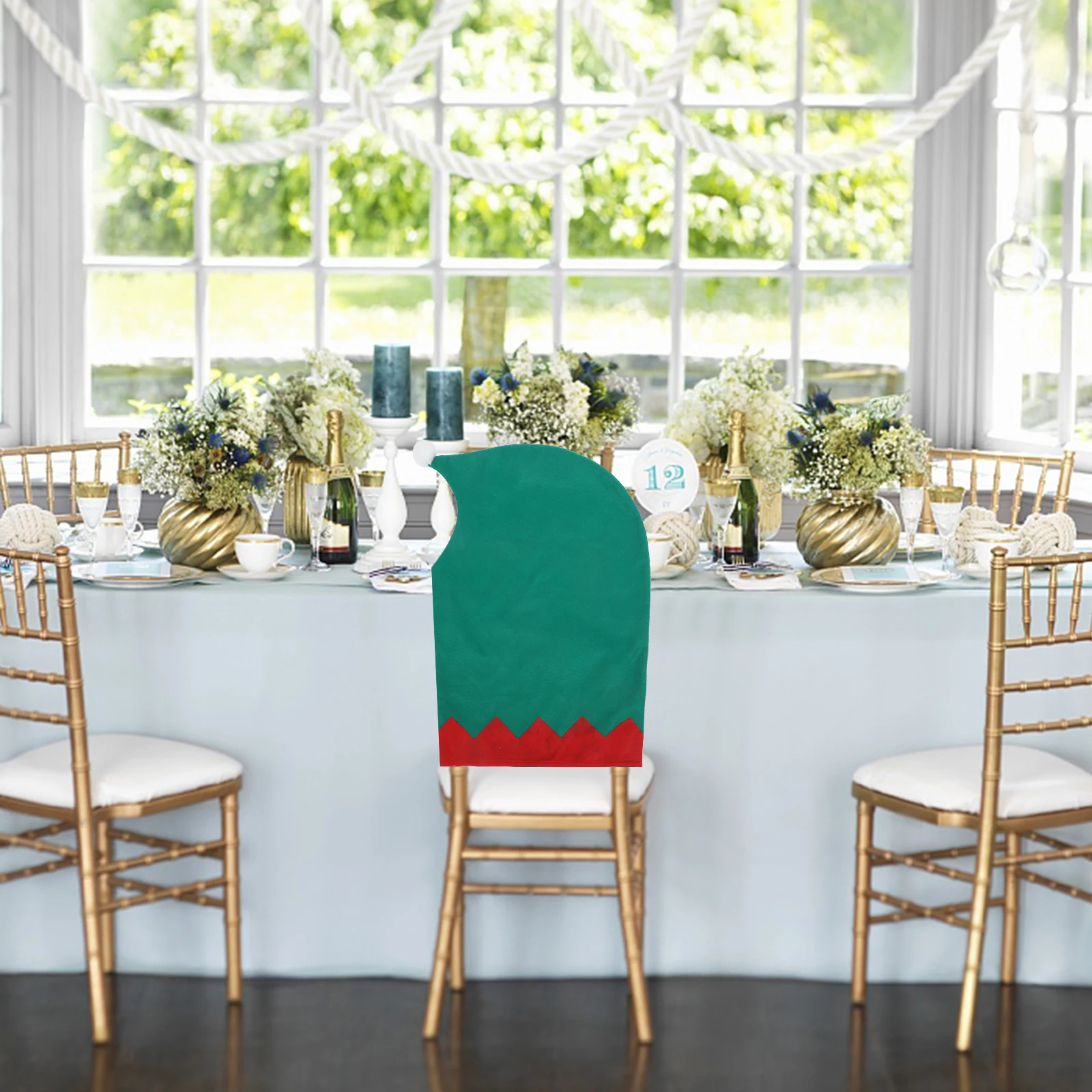 

1pcs Christmas Chair Cover Dining Room Seat Slipcover Holiday Decor Detachable Foldable Xmas Chair Protector Christmas Supplies