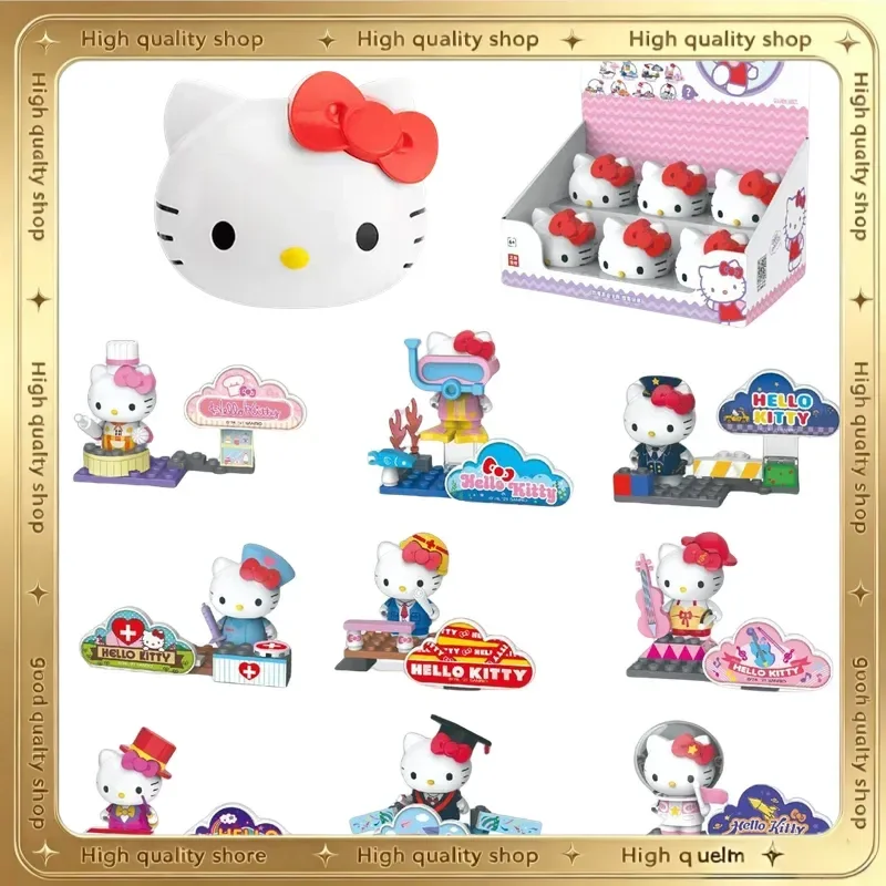 Sanrio Hello Kitty Anime Action Figure Peripheral Models Statue Assembling Toys Desktop Ornament Blind Boxs Birthday Gifts