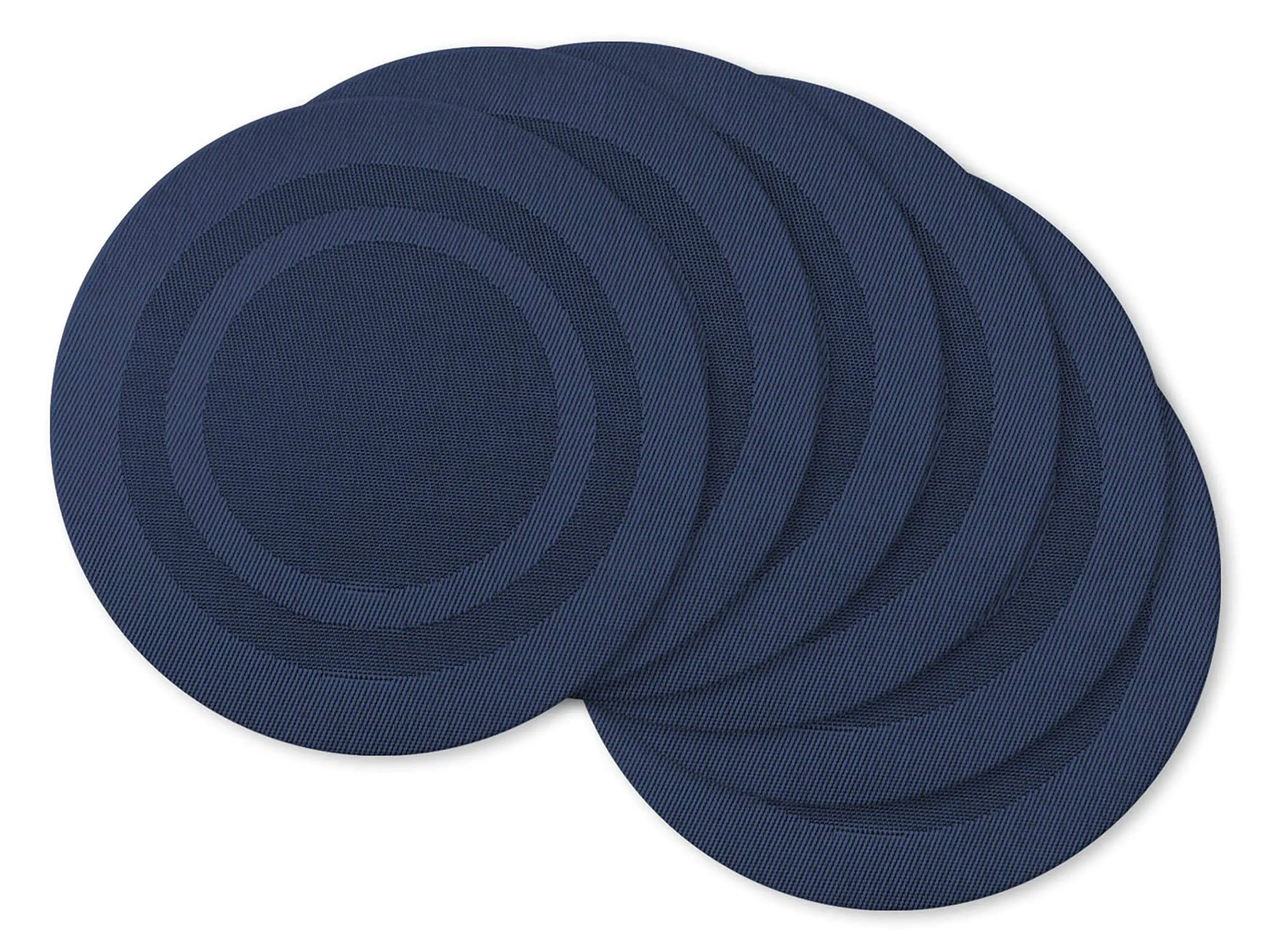 

PVC Tabletop Collection Woven Indoor/Outdoor, Round Placemat Set, 15", Nautical Blue