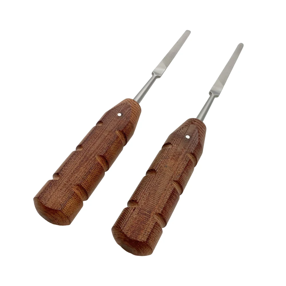 VKTIMALL Bone File Bone Grind Bone Joint Rasp Stainless Steel with Wooden handle Orthopedic Veterinary Instrument