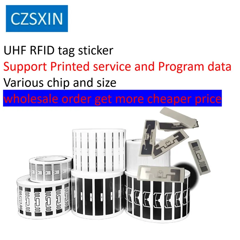 Gratis Monster 100 Stuks Long Range Rfid Uhf Tag Sticker Natte Inlay 860-960Mhz Alien H3 Impinj Chip dogbone Epc Global Gen2 ISO18000-6C