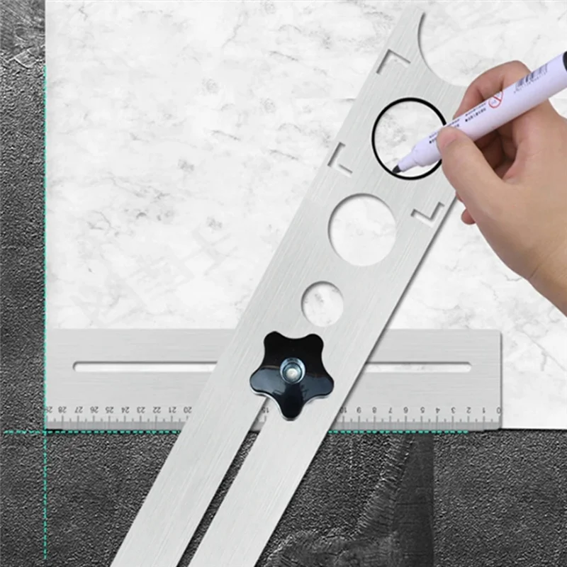 Multifunctional Universal Tile Hole Locator 40Cm Universal Ruler Thickness 1Mm Drilling Tool Durable Easy Install Easy To Use