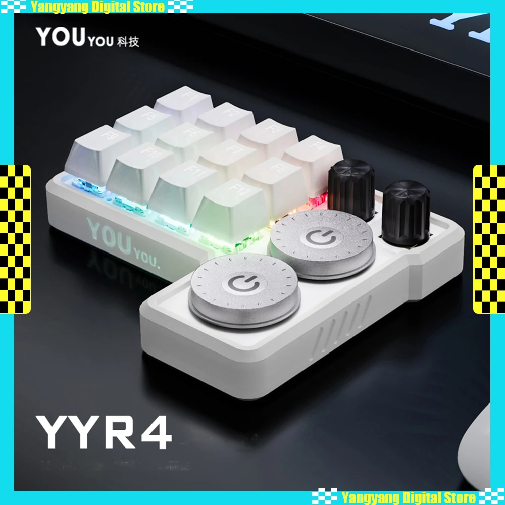 

YOUYOU YYR4 Custom Keyboard Aluminum Alloy Material Aluminum Lump Keyboard RGB Hot Swap Retouching Editing Design Drawing Keypad