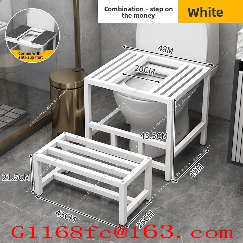 Bathroom Footstool, Toilet Seat Changed To Squat Pit Frame, Squat Toilet Stool