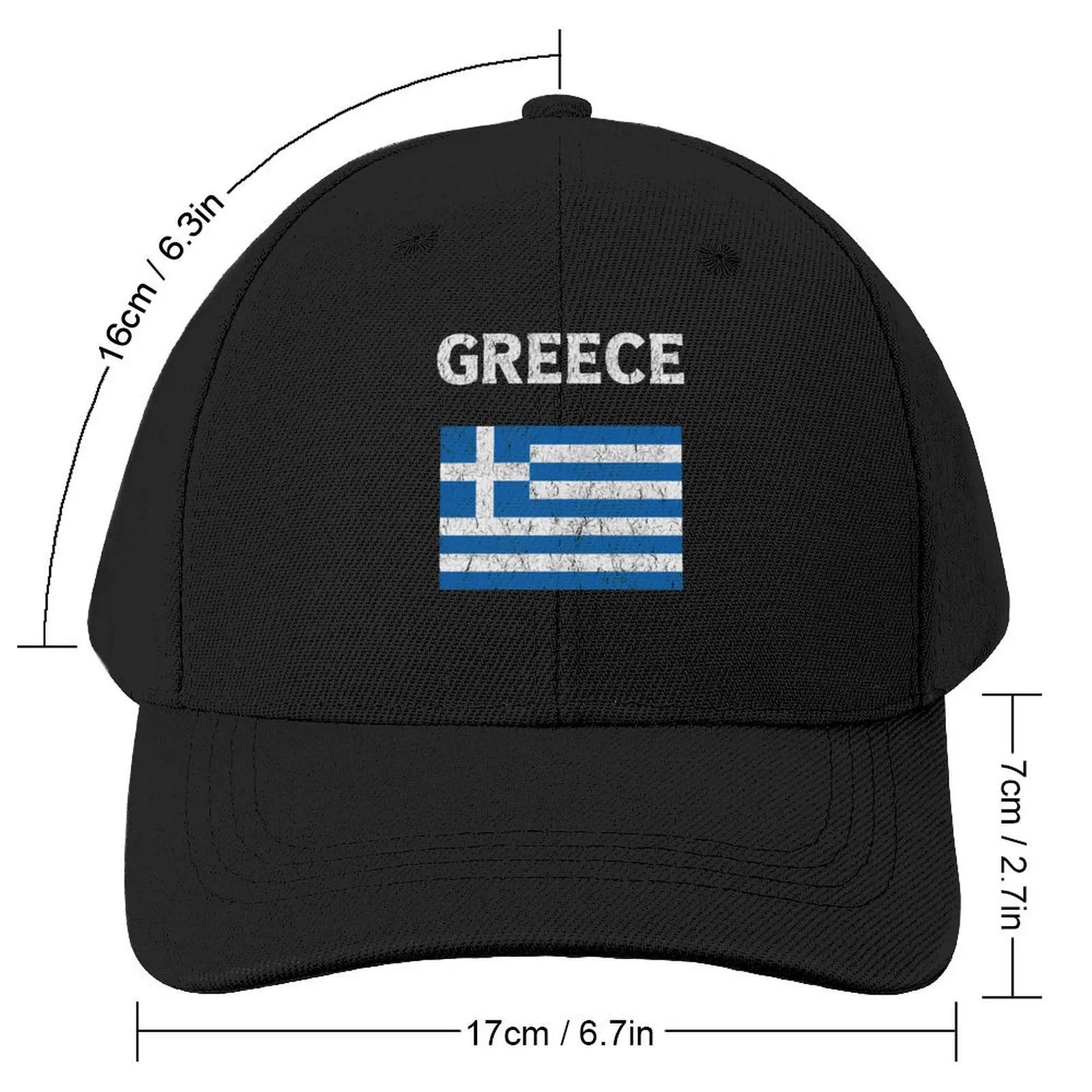 Vintage Greece Greek Flag Baseball Cap funny hat birthday Mens Women's